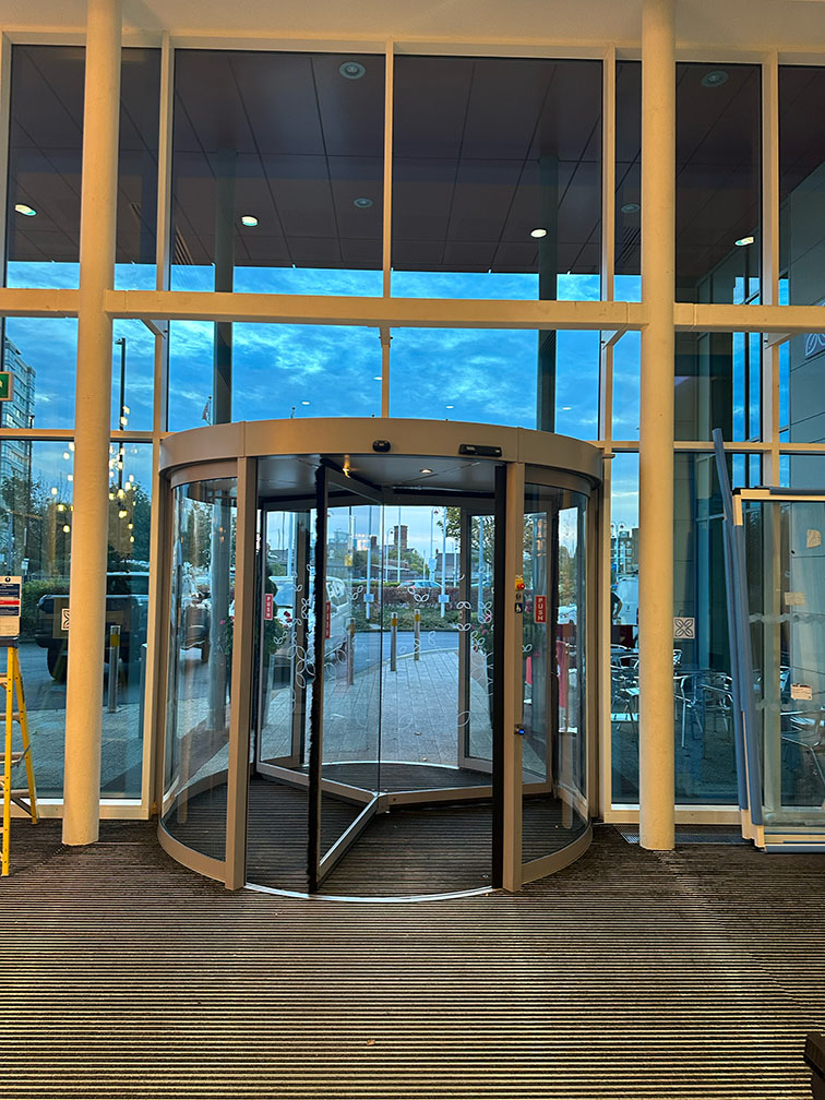 Safe and compliant revolving door installation London